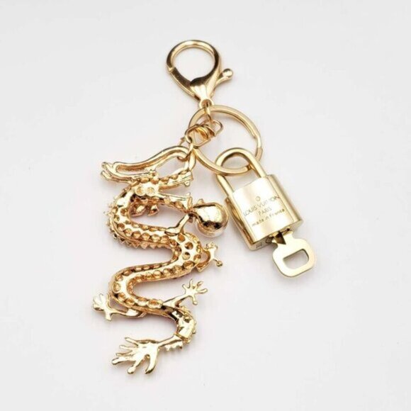 100% Auth Louis Vuitton Lock & Key with unbranded Bagcharm, Keycharm, Keychain - Picture 6 of 7